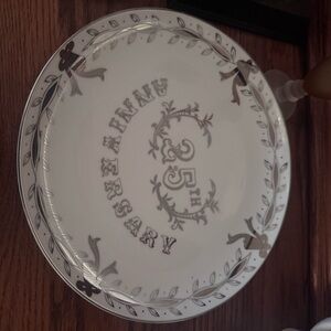 Anniversary Decorative Plate with Silver Accents
